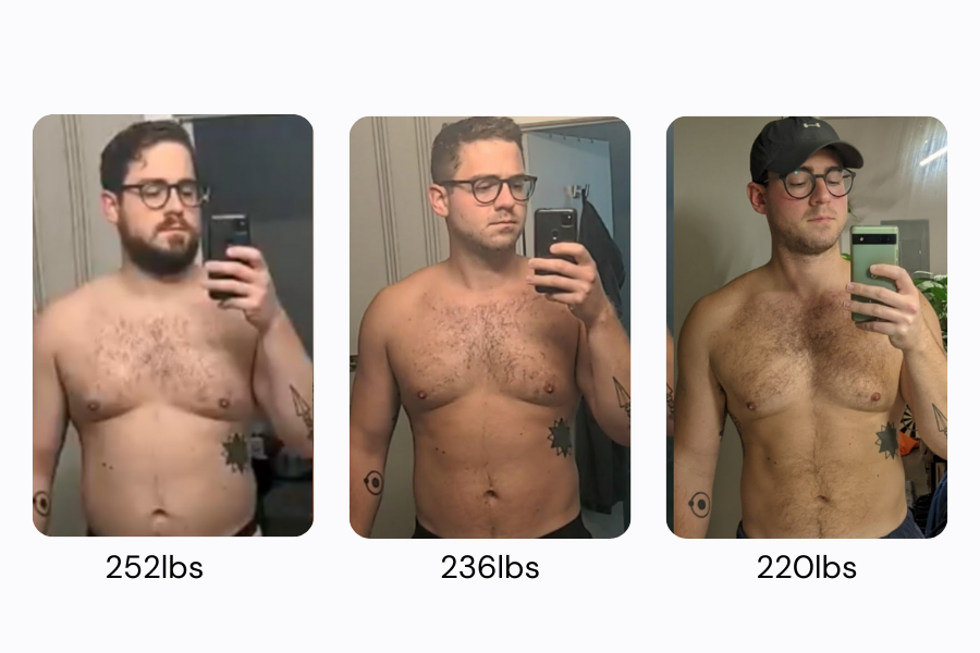 Kurt Pollack before and after using MacroFactor