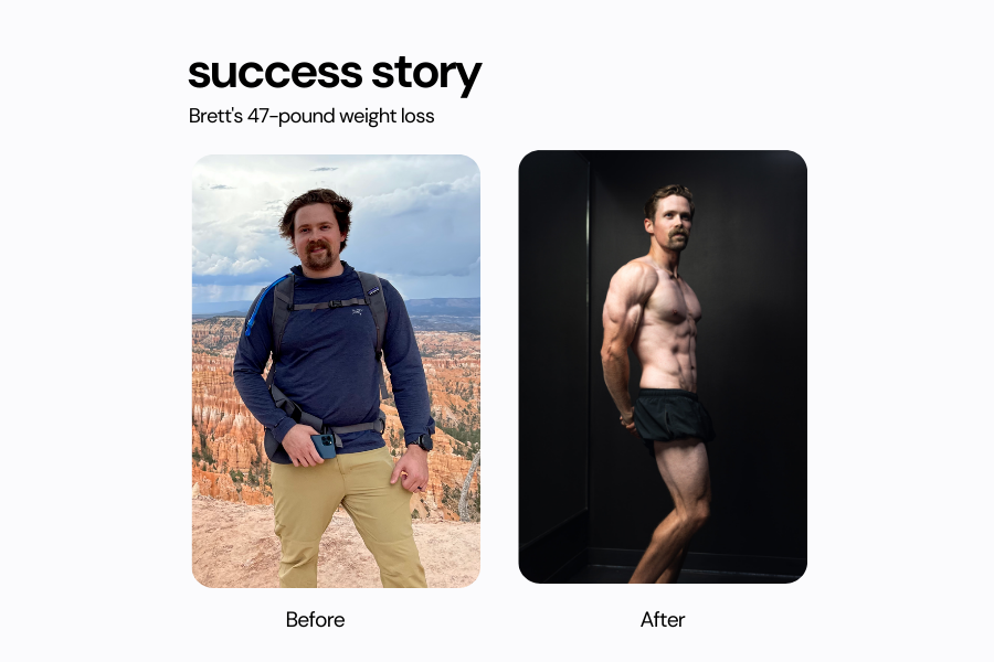 Brett Alcox lost 47 pounds using MacroFactor