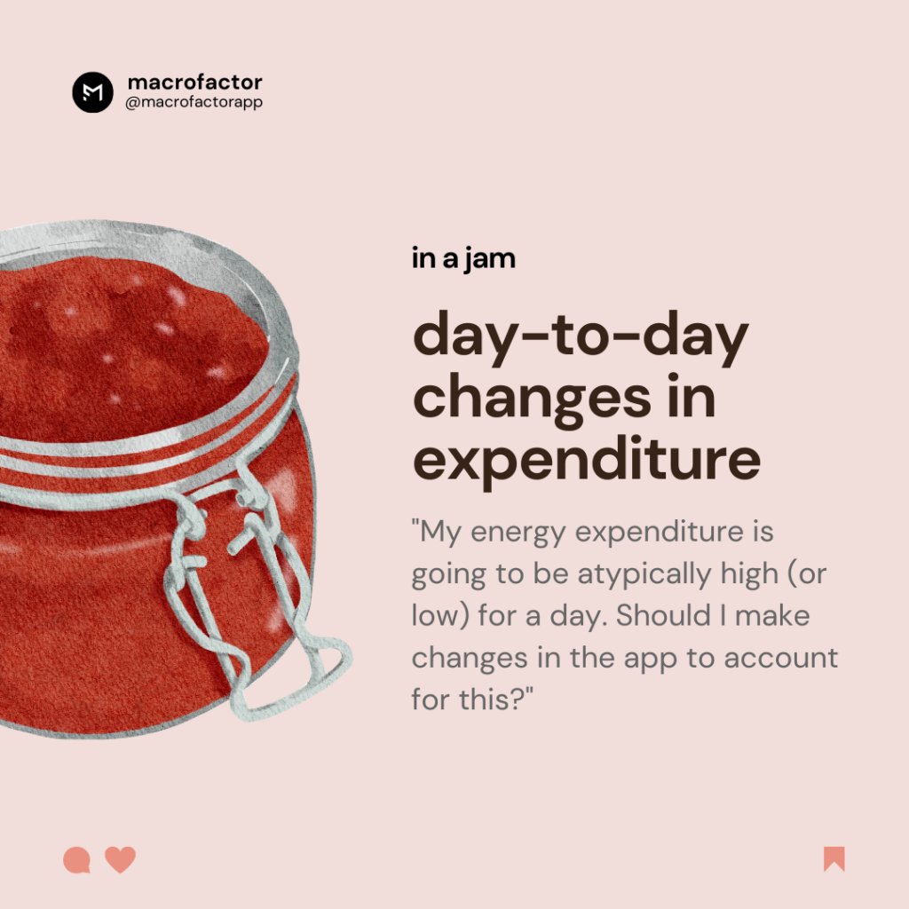 in a jam, day to day changes in expenditure