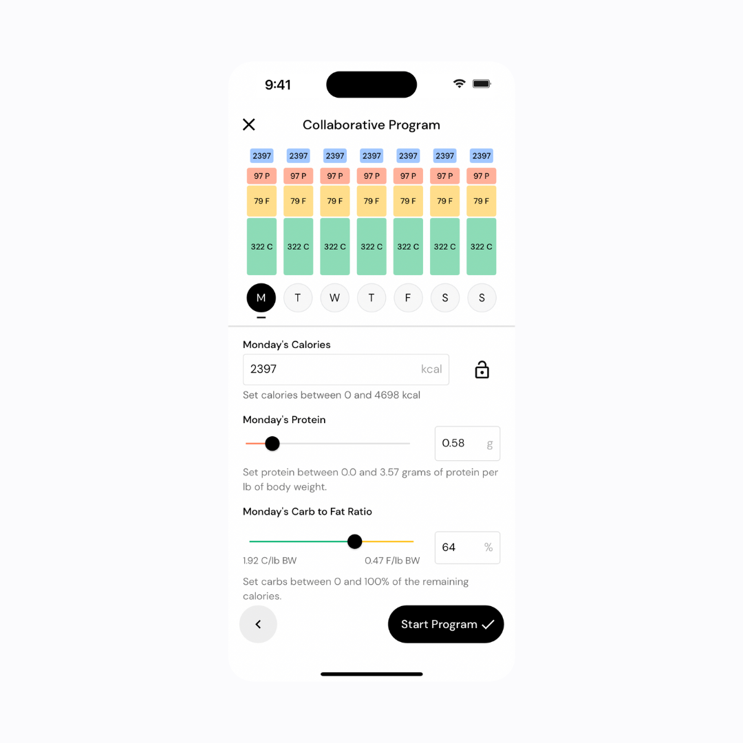 Collaborative macro program in MacroFactor 