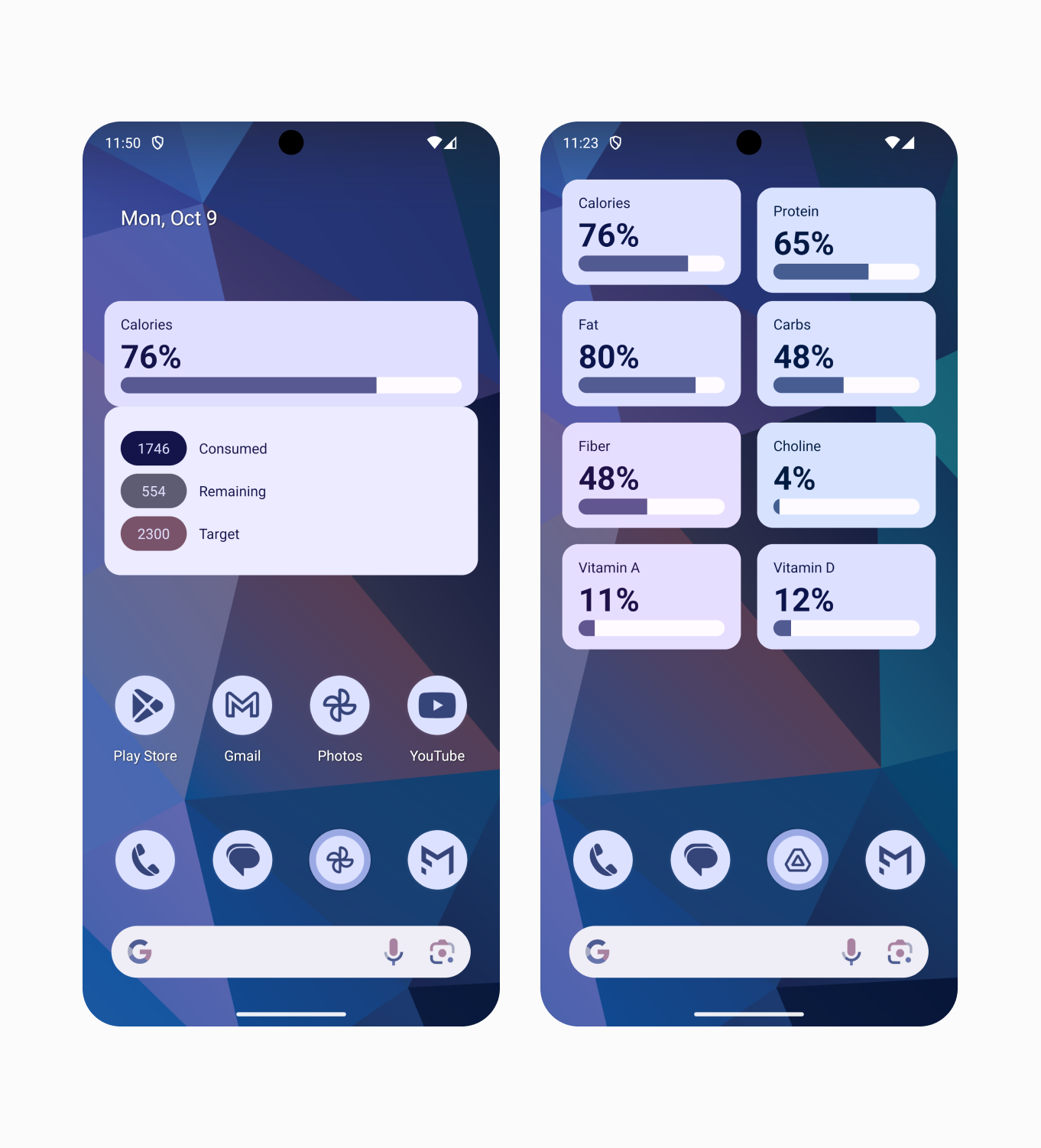 MacroFactor’s widgets have rich configuration options that let you see any nutrient you can track in MacroFactor directly on your home screen.
