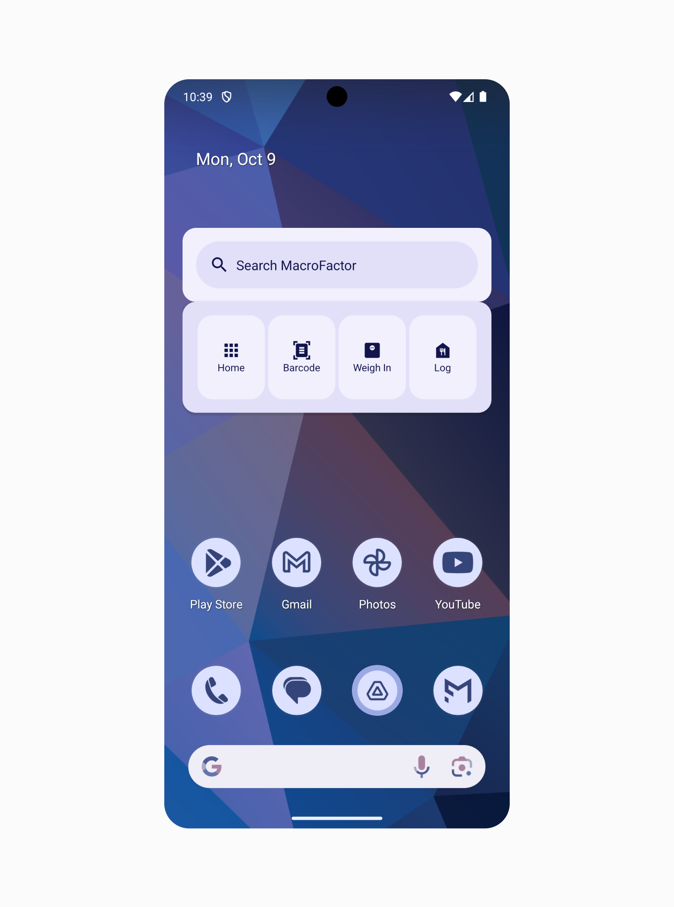 macrofactor's android widget
