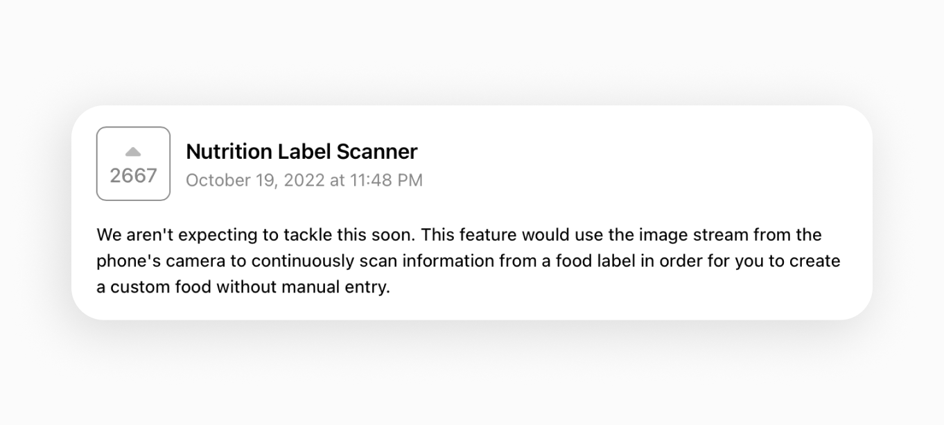 label scanner entry on the macrofactor roadmap