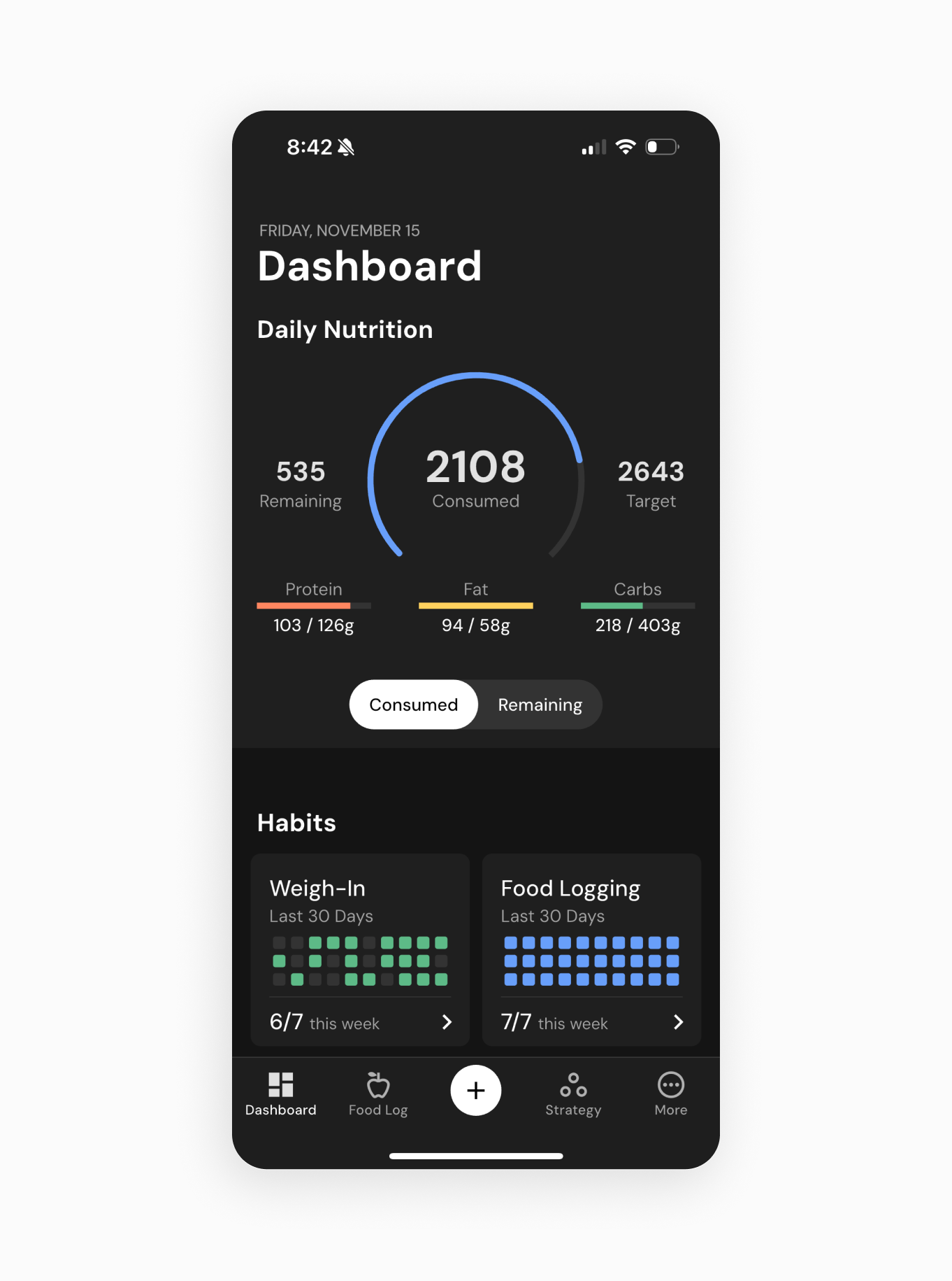 macrofactor dashboard configuration 1