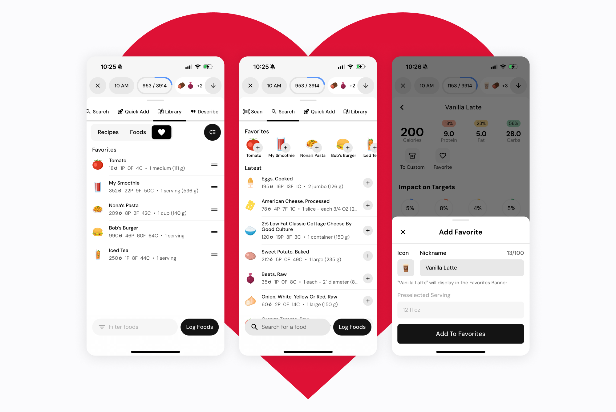 macrofactor favorite foods