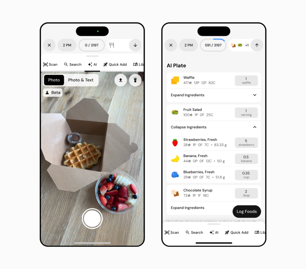 MacroFactor AI can log delivery food with a photo