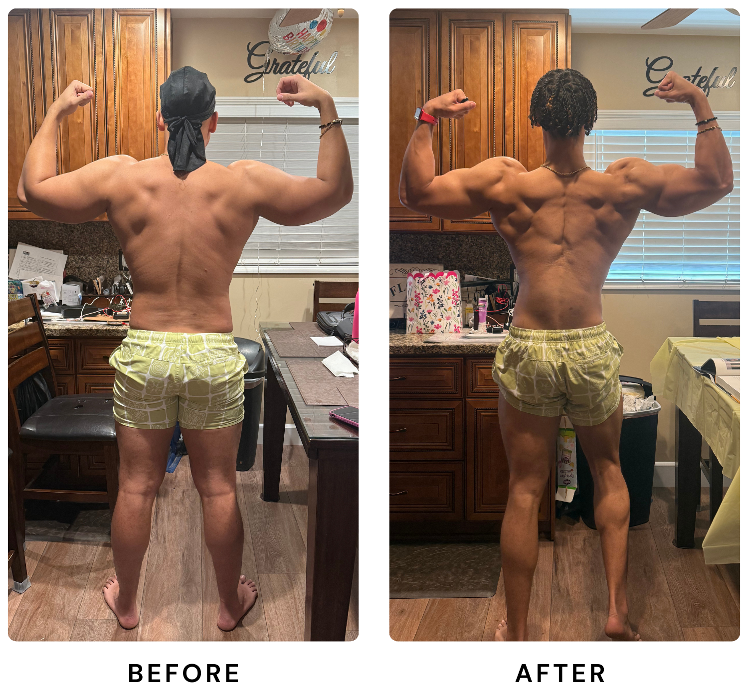 Kendell Graham before and after back