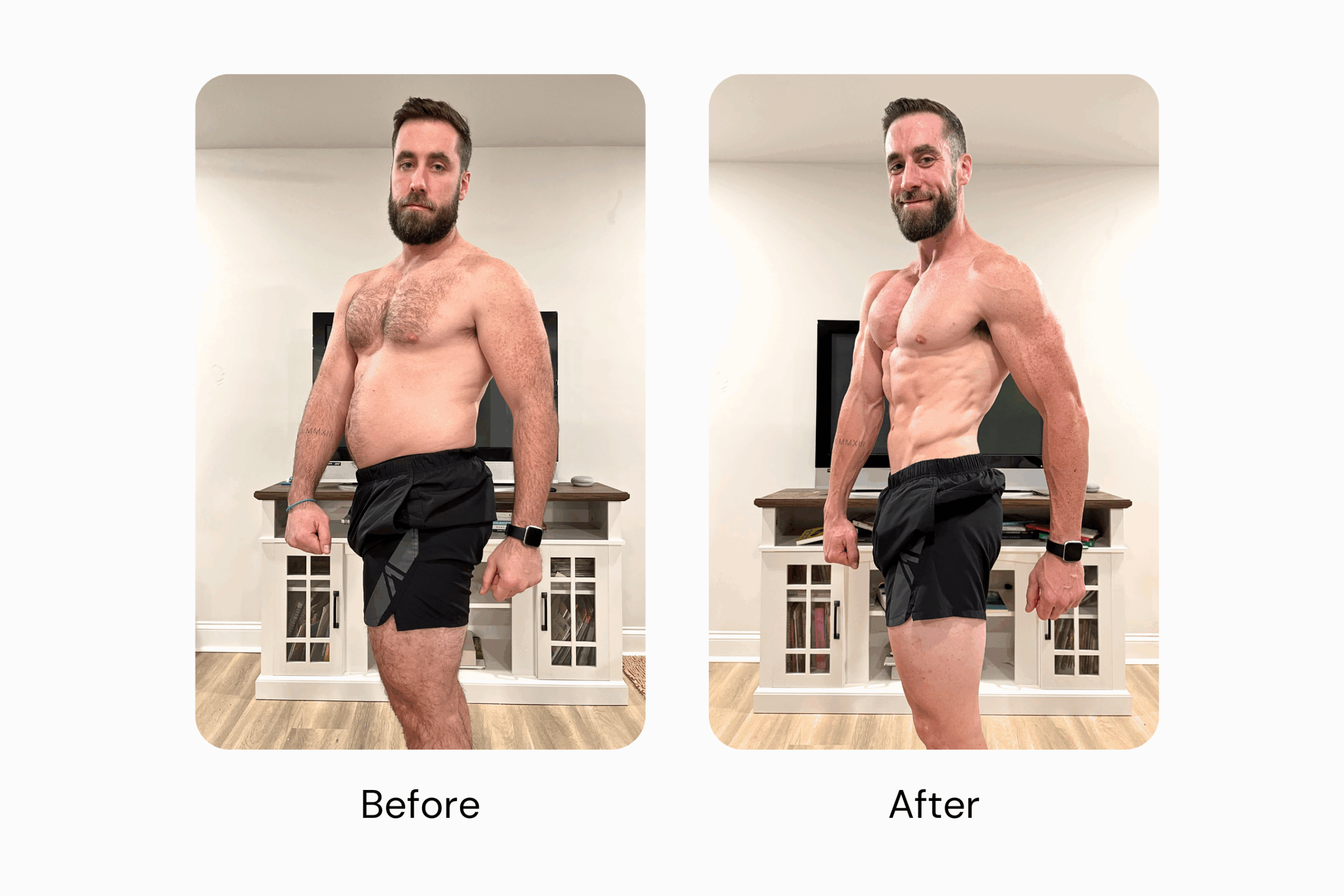 Brandon before and after - side