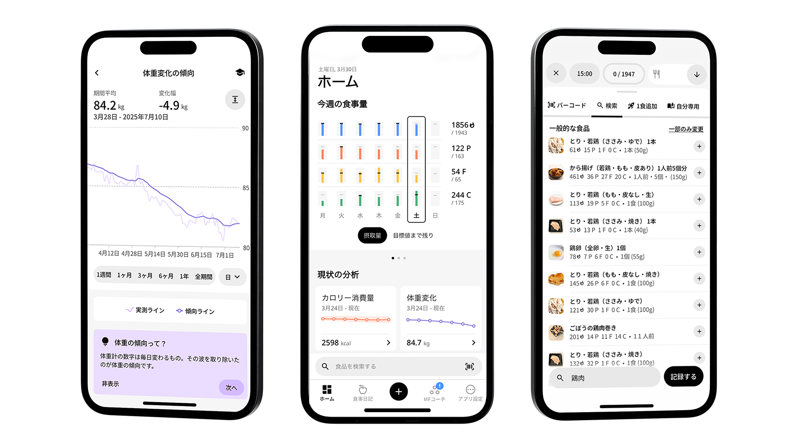ダイエットアプリマクロファクターの画面