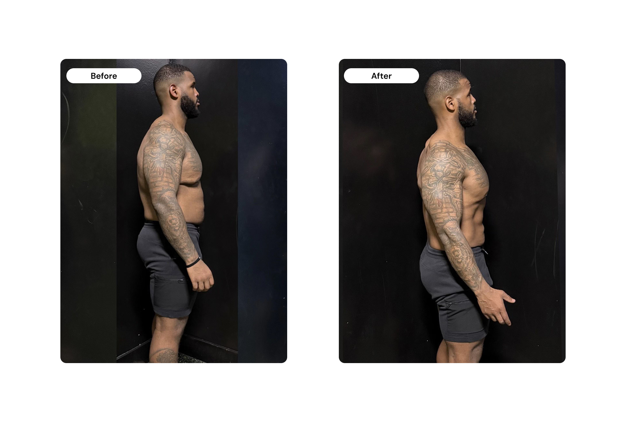 Bryan side before and after